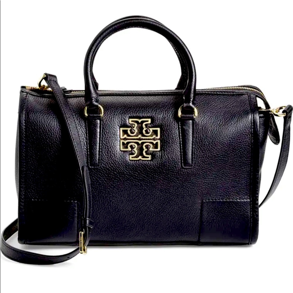 Tory Burch Britten Satchel- Black Leather- GUC